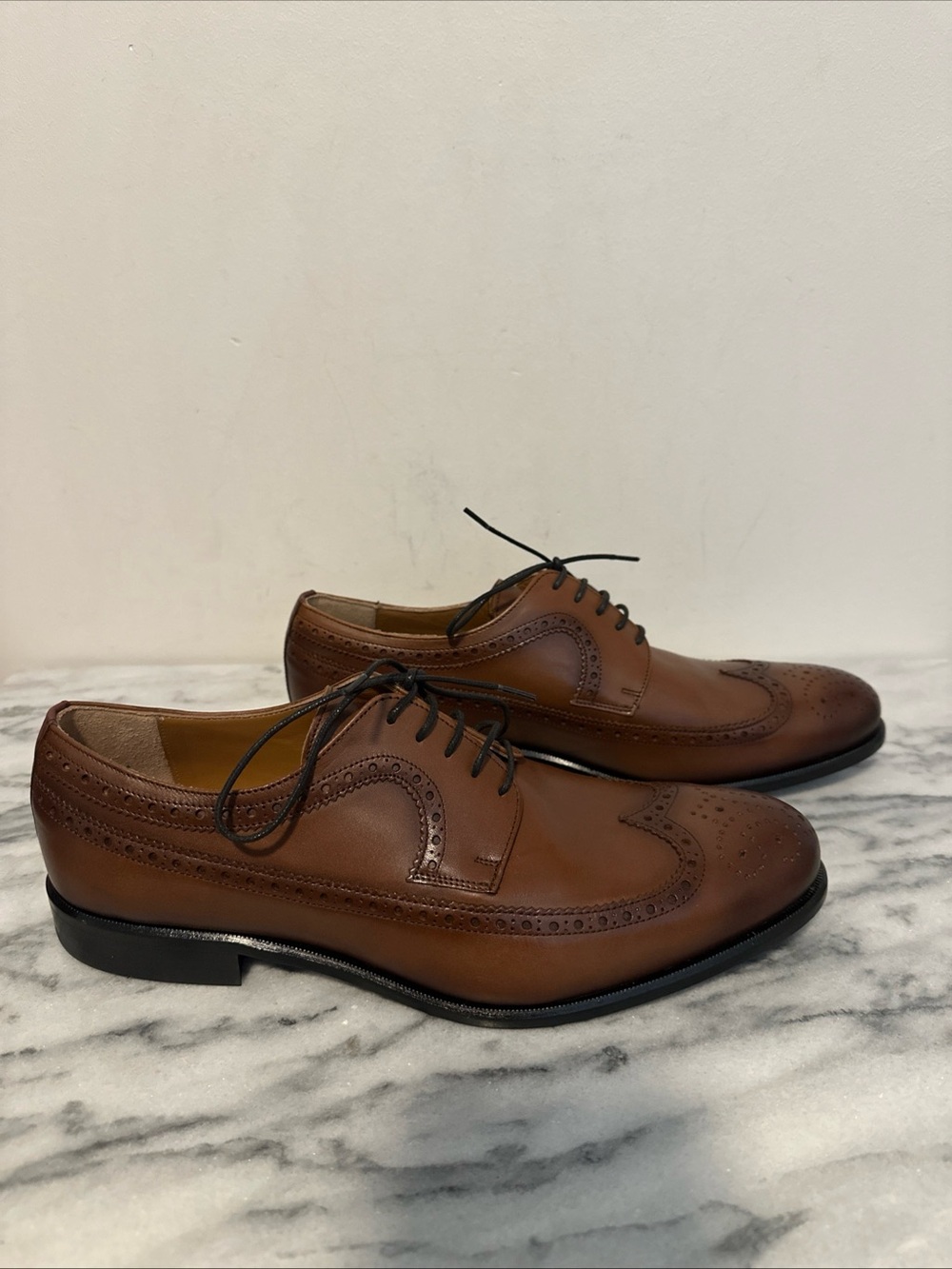 Nettleton $795 Men's 8D Wingtip
Brogue Brown Leather Oxford Mens Sz 10.5